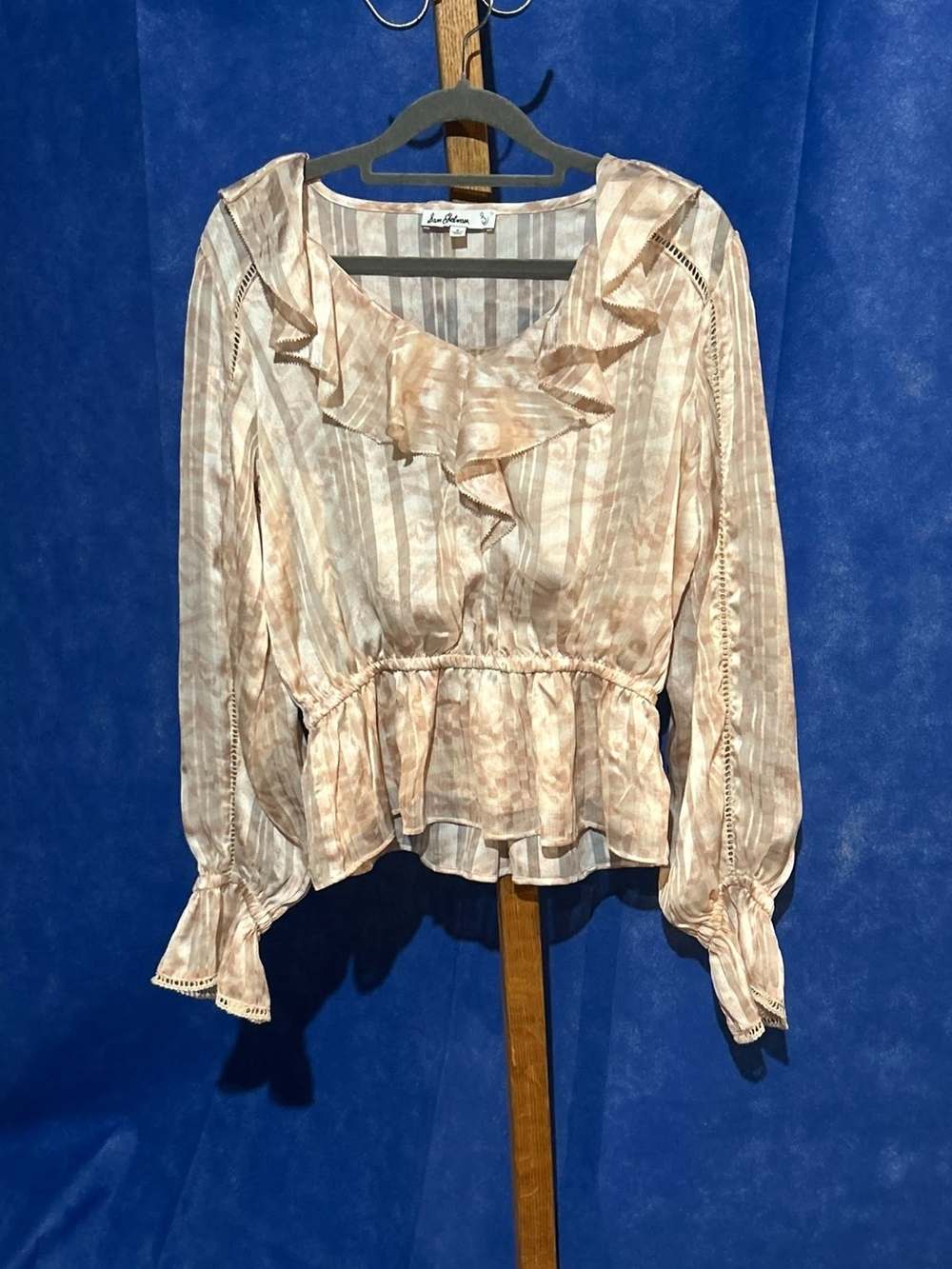 Sam Edelman Blush Pink Ruffle Peplum Blouse